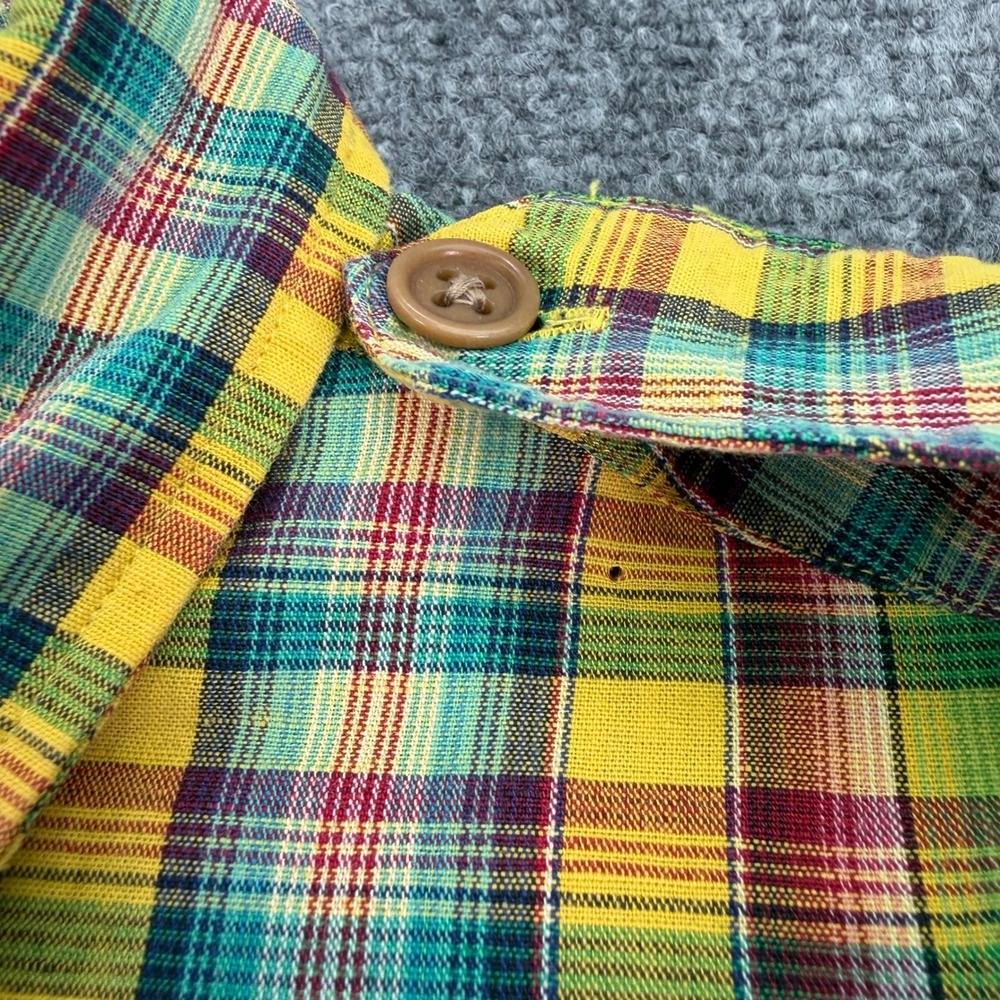 Polo Ralph‎ Lauren Shirt Men Medium Cotton Linen Roll Tab Epaulets Button Up - Picture 6 of 11